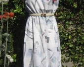 Vintage PC Blue Ash Strapless Dress VR892