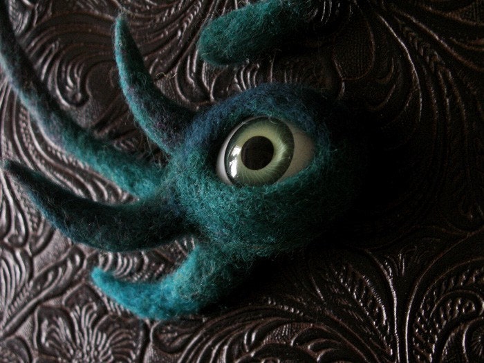 Needle-Felted Eye Necklace - Custom Made