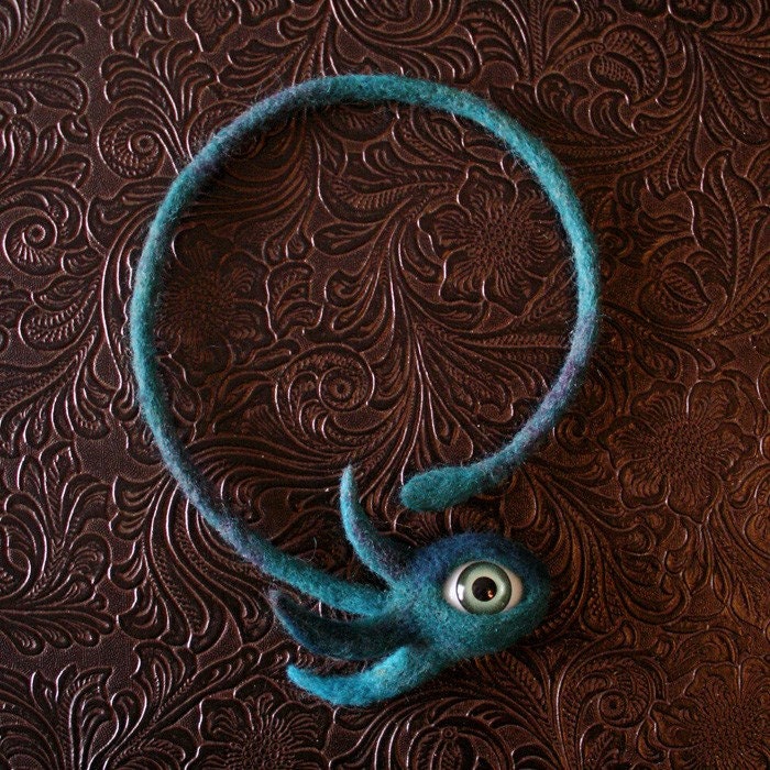 Needle-Felted Eye Necklace - Custom Made