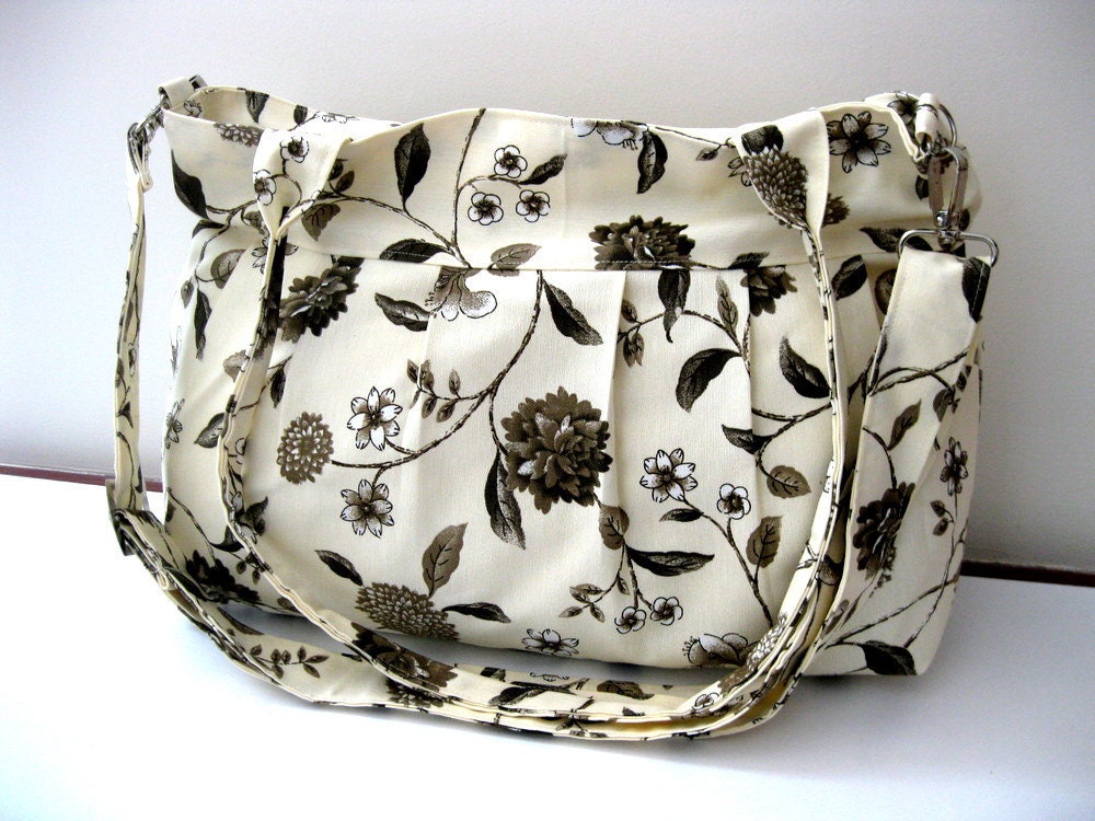 Shoulder Bag-Diaper Bag-Messenger Bag-Pleated Bag-Large-Double Straps and Adjustable to Straps-6 Large Pockets-Zipper Closure