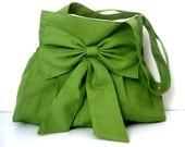 Tote Bag-shoulder bag-Green-Everyday Bag-Double Straps