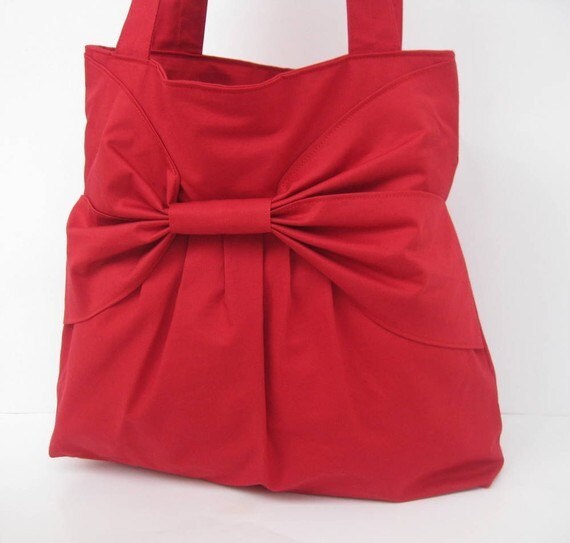 Purse-Shoulder Bag-Double Straps-Red-Large