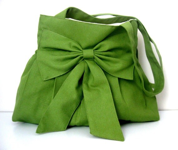 Tote Bag-shoulder bag-Green-Everyday Bag-Double Straps