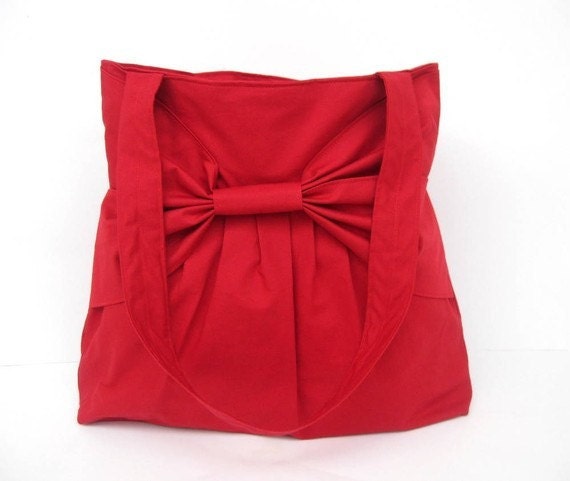Purse-Shoulder Bag-Double Straps-Red-Large
