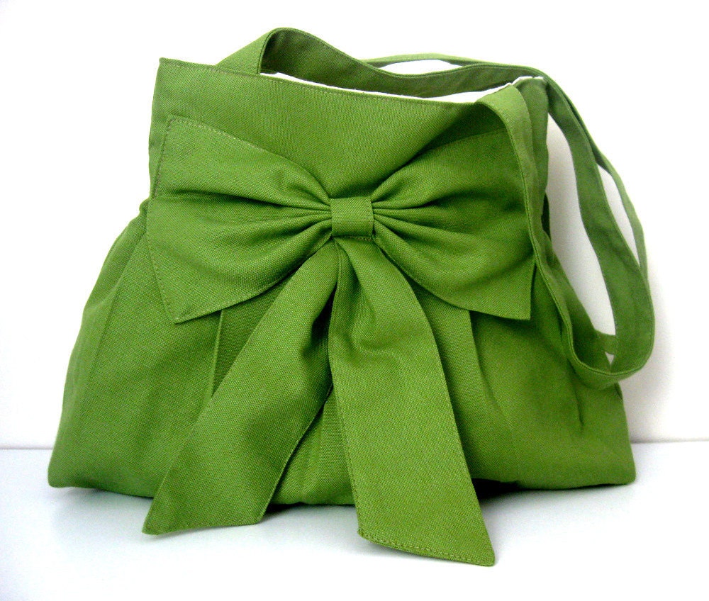 Tote Bag-shoulder bag-Green-Everyday Bag-Double Straps