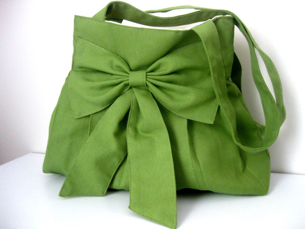 Tote Bag-shoulder bag-Green-Everyday Bag-Double Straps