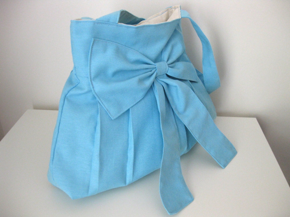 Light Blue Bag-Purse-tote-Blue-Everyday Bag-Double Straps