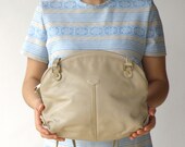 Vintage Taupe Rounded Leather Bag