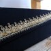 Vintage Diagonal Golden Embroidery Jet black MASKIT clutch