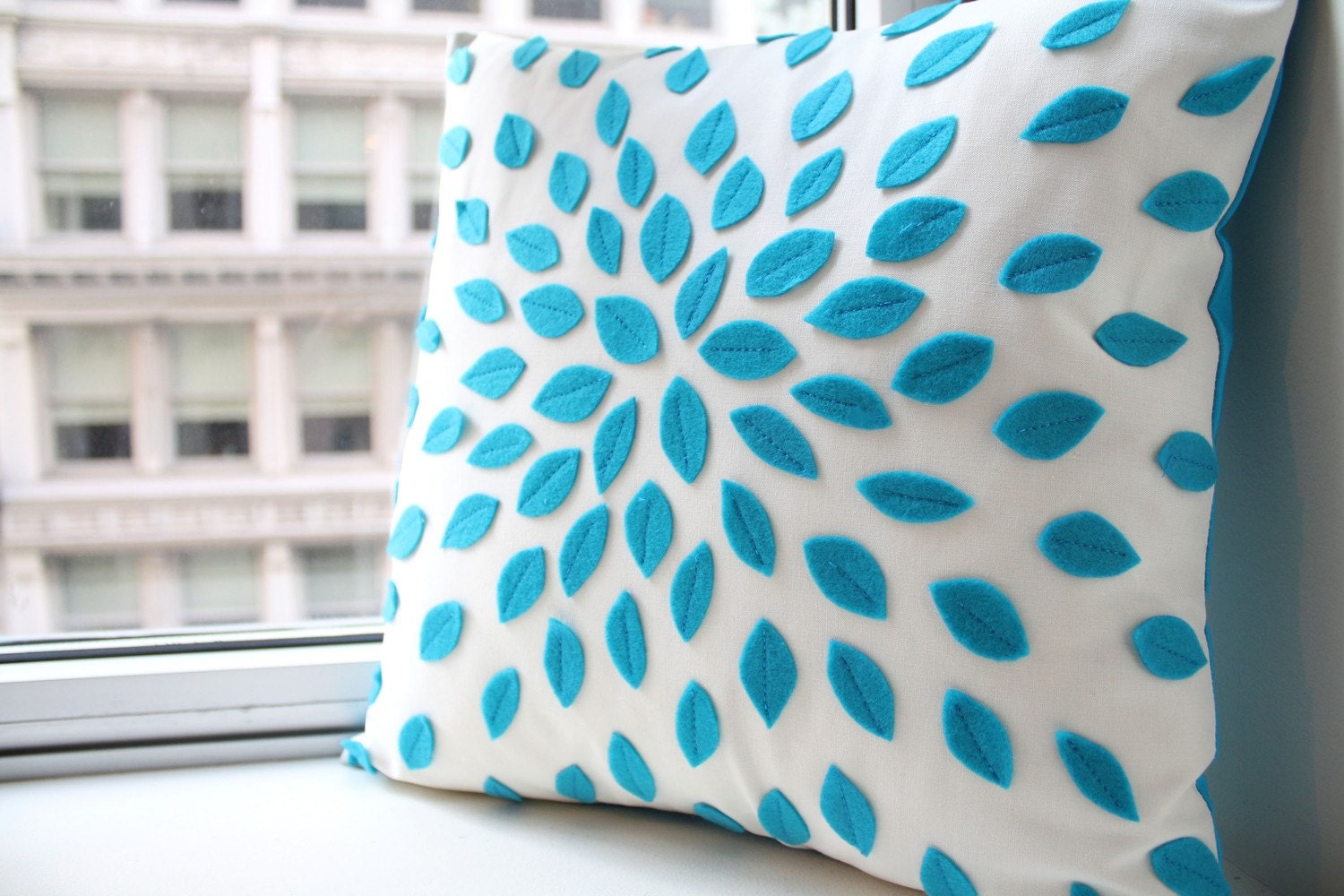 Flower Pillow in Turquoise