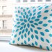 Flower Pillow in Turquoise