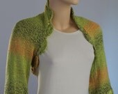 Multicolor  Hand knitted Soft Warm Shrug  3/4 Sleeved Spring Fashion