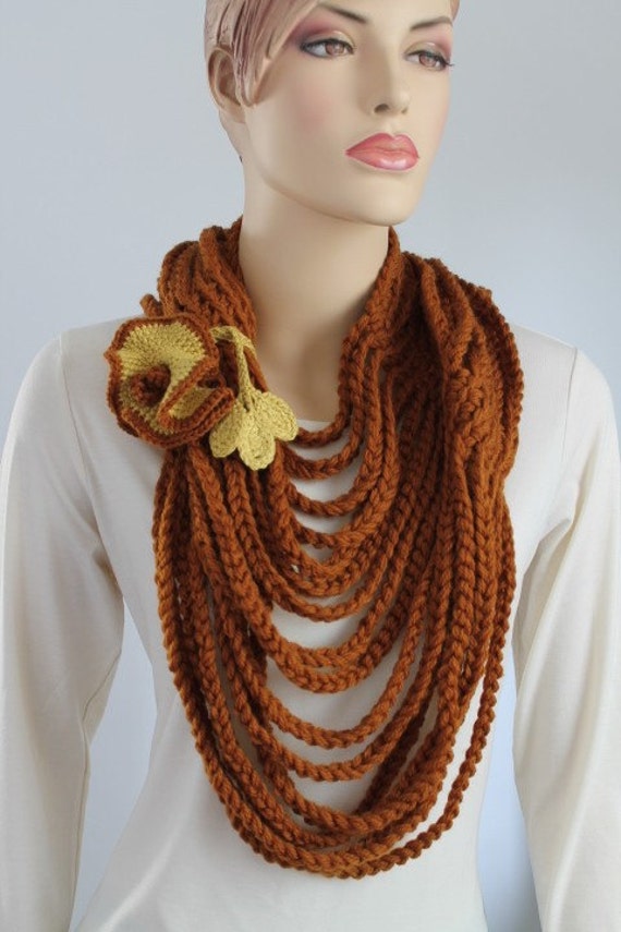 Crochet  Loop  Scarf  Capelet - Cowl Scarf - Neck Warmer