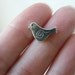 10 Bird spacer beads 9 x 15 x 3mm antique silver tone ( FREE combined shipping )