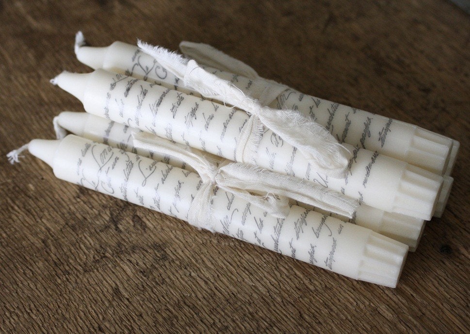 french script candles