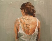 Against The Grey Wall, Large Art Print of Oil Painting