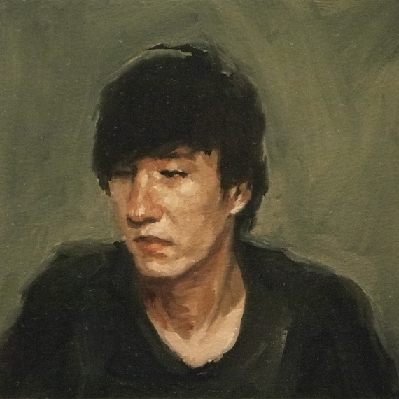 Portrait study 4, original oil painting on paper