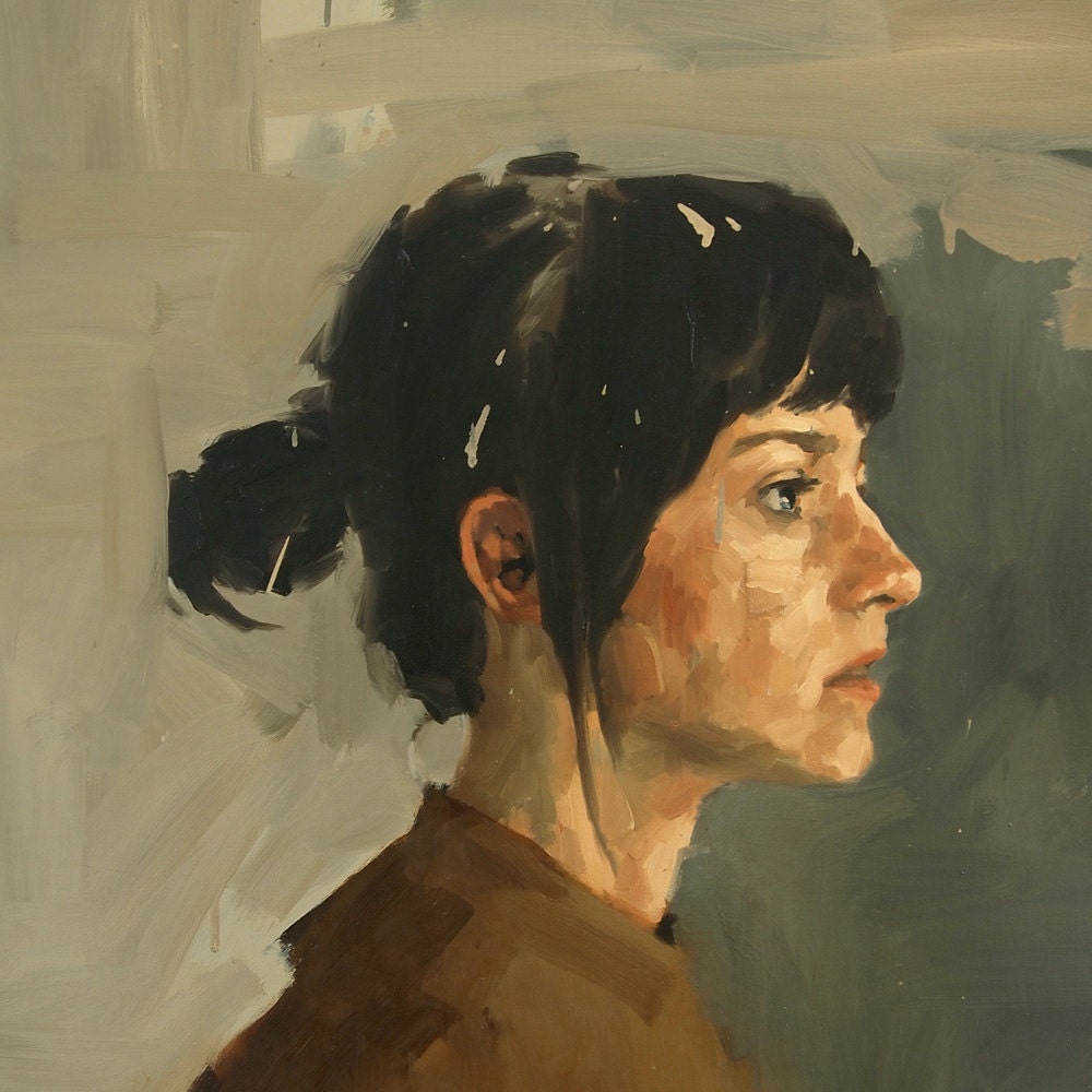 The Separation, Large Digital Art Print Poster of Original Oil Painting Portrait