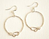 Matte Rhodium Plated Pendant Earrings