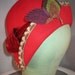 Antique 1930s Flapper Ruby Red Wool Cloche Hat