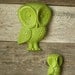 Retro Green Owl Plaques-Recycled