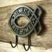 Cast Iron Bless this Home Sign Hook Hanger in Black