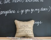 Sweet Ring Bearer Burlap Pillow