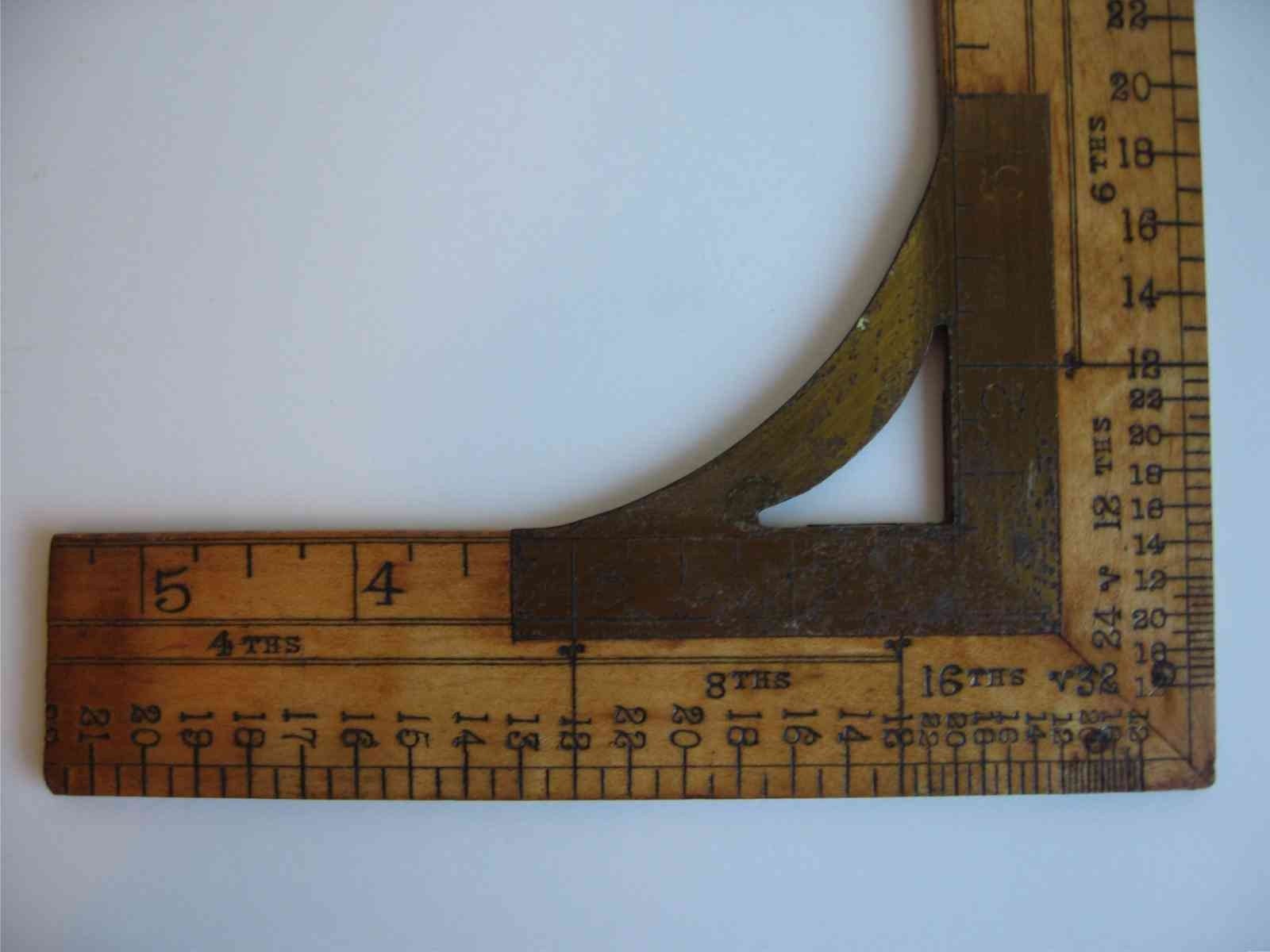 Antique Carpenter's Square Wood Brass by on Etsy