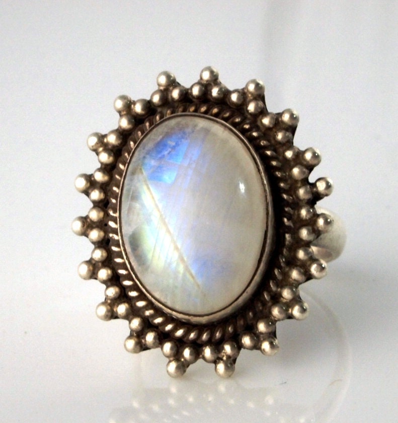 Moonstone Sterling Ring - BoHo