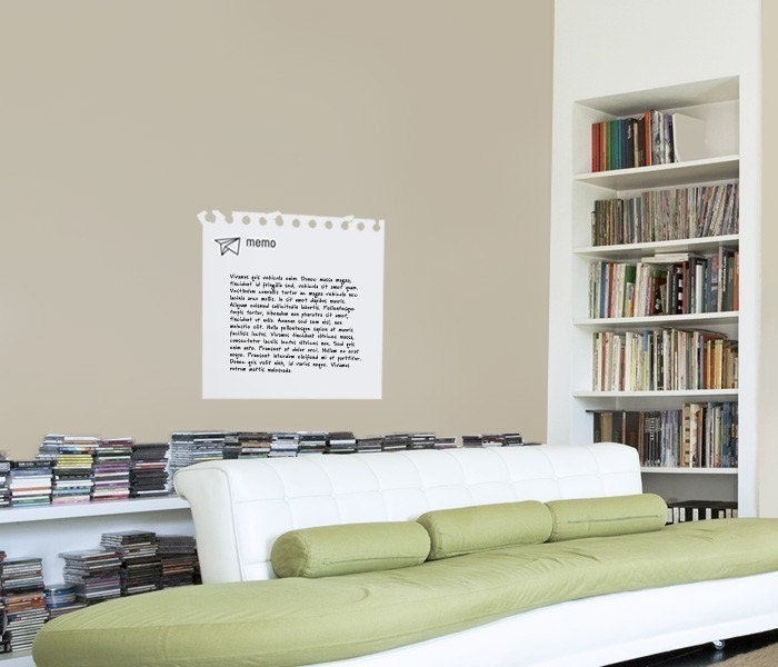 Unique Dry Erase Board Decal - Notepad Memo LARGE - Vinyl Wall Sticker
