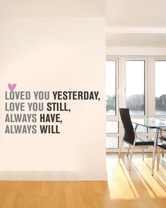 Love You Always Quote Lettering Decal