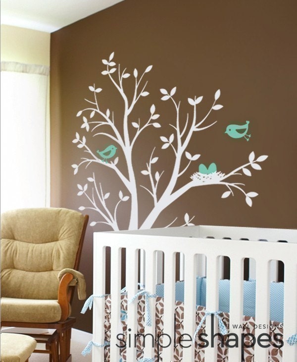 THE ORIGINAL Tree with Birds and Nest Decal - Kids Vinyl Wall Sticker