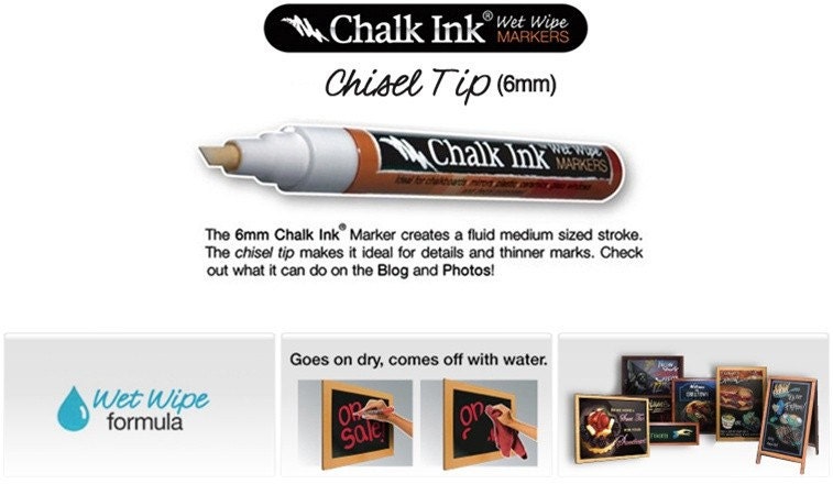 Chalk Ink - Chalkboard Marker - White 6mm