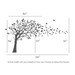 Vinyl Wall Art Decal Sticker - Blowing Leaves Tree - LARGE