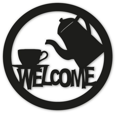 Coffee or Tea Welcome Sign / Wall Art / Home Decor / Wall Hanging / Restaurant / Coffee Shop / Metal Welcome Sign / Welcome Sign