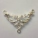 3pcs Silver plated - floral filigree - center connectors