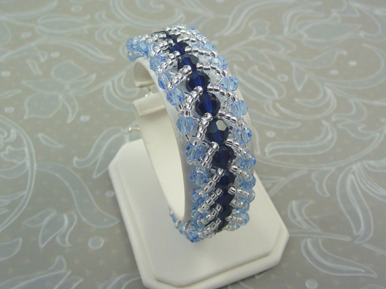 Reserved, custom with lock clasp, Indigo Sapphire Blue Crystal Bracelet, Swarovski Rounds