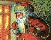 Wooden Jigsaw Puzzle, VINTAGE SANTA, handcut, 3 x 4.5 inches, 25 pieces