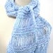 Lavender Showers Hand Knit Scarf - Blue and Lavender