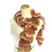 Hand Knit Ruffled Scarf - Brown Peach Rust Orange
