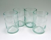 Four Short Pinot Grigio Wine Tumblers // Recycled Glass Bottles