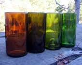 Recycled Tall Glasses made from Wine and Ale bottles