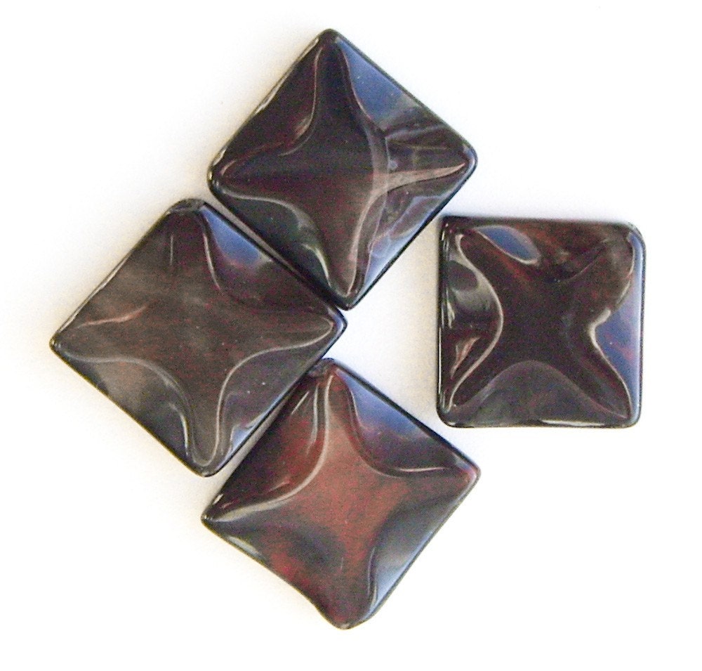 Smoky Quartz - 20 mm Diagonal Drilled Wavy Rectangle Bead - 1 pc