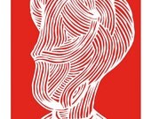 Red Face Print - 8x10 or A4