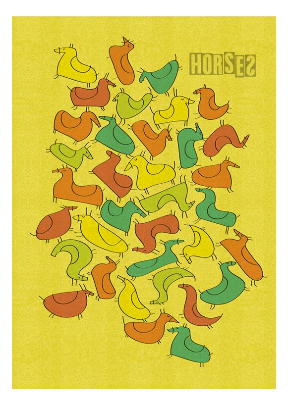 Horses Large Print - 11x14 or A3