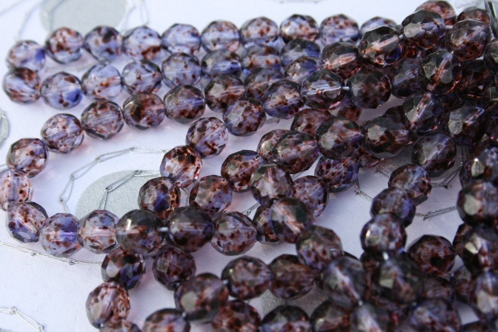 Czech Glass Faceted Beads Twilight Faceted Glass Beads