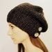 The Salt City. Woman's knit slouchy hat - Grey Gray Marble unisex
