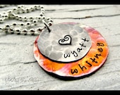 Personalized Necklace - Hand Stamped Jewelry - Sterling Silver - Our LOVE - Rustic Hammered Art