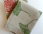 Gift Set of Two Tea Towels. Flax Linen. Choose any two. Rustic Spring Kitchen.
