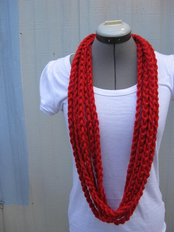 The Chunky Chain Me Up - SKINNY Crocheted Necklace/ FIRE FIGHTER